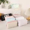 Soft Quilted Octagonal Makeup Bag With Floral Pattern For Girls And Travel
