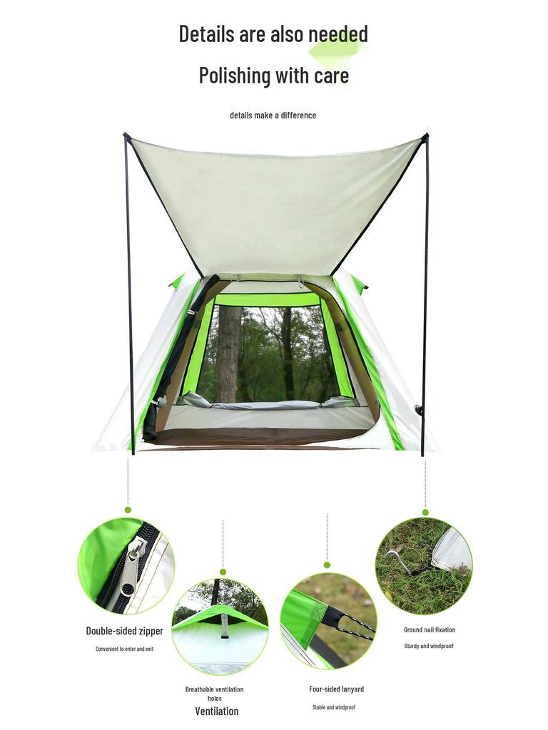 Aufblasbares wasserdichtes Campingzelt für 3-4 Personen mit Luftpumpe