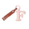 Keychain Pendant Imitation Leather Macaron Color English Letter Design Bag Charm Backpack Car Accessories