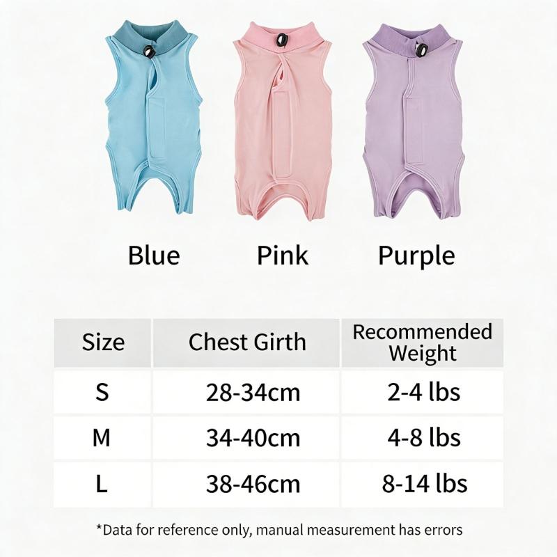Pet Recovery Suit for Cats After Surgeries Protects Abdominal Area from Licking Features Tailored Opening for Male Cats