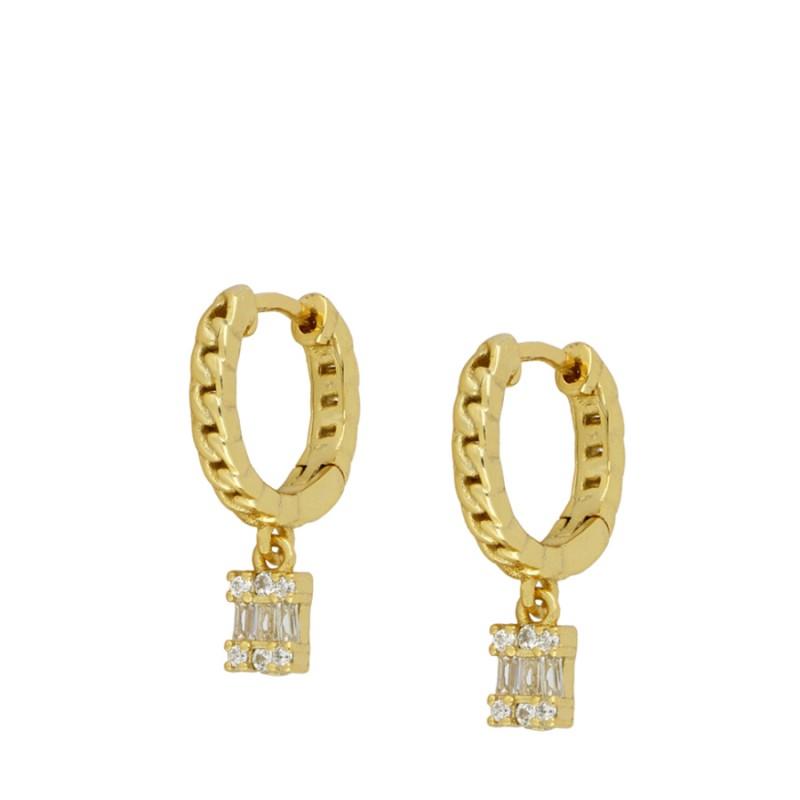 CRMYA Vintage Piercing Ear CZ Zircon Cross Earring Gold Silver Filled Drop Earrings For Women Hoop Earings Jewelry Wholesale