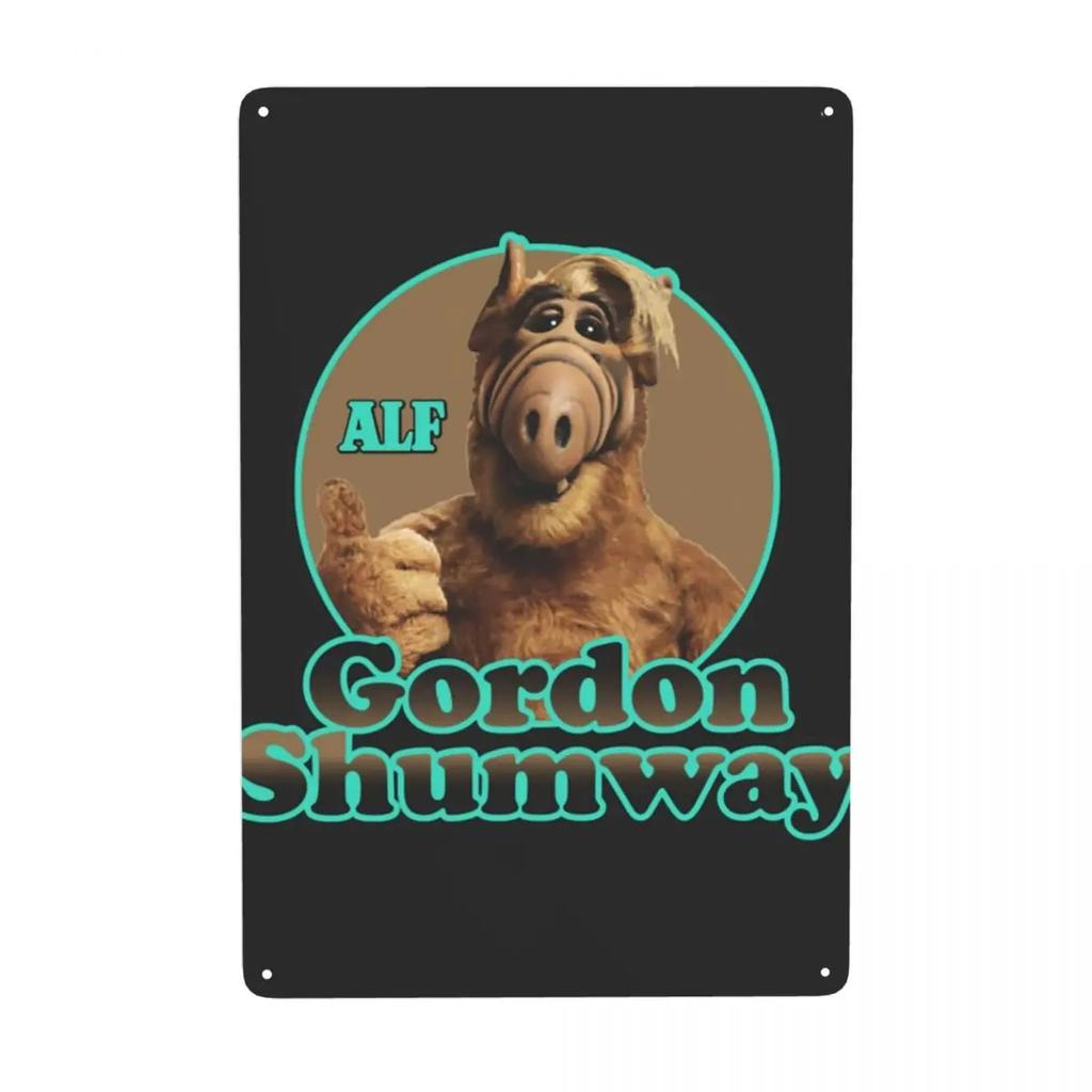 Alien Life Form ALF Meme Metal Sign Retro Sci Fi TV Tin Decorative Signs Plaques Pub Cafe Yard Man Cave Bar Wall Art Decor
