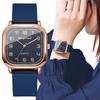 Women Square Watches Casual Silicone Strap Quartz Watch for Girls Clock