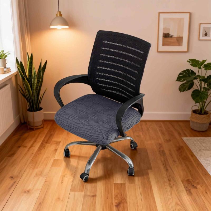 1PC Jacquard Chair Seat Cover Soft Touch Non-Slip Chair Cushion Pad Protector For Dining Room Office - Universal Size Fit