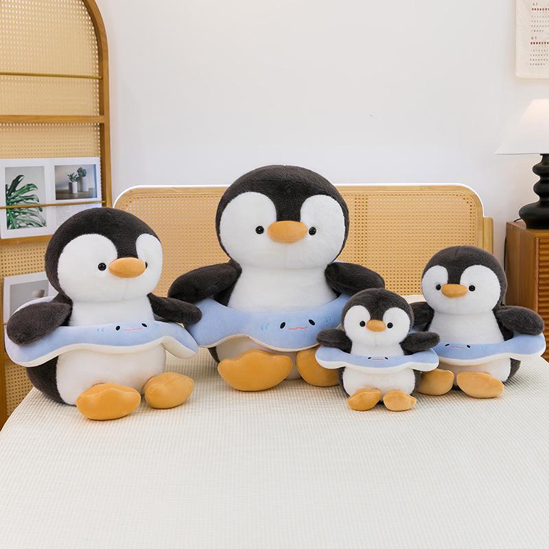 Penguin Plush Toy Cartoon Swim Ring Pillow for Children