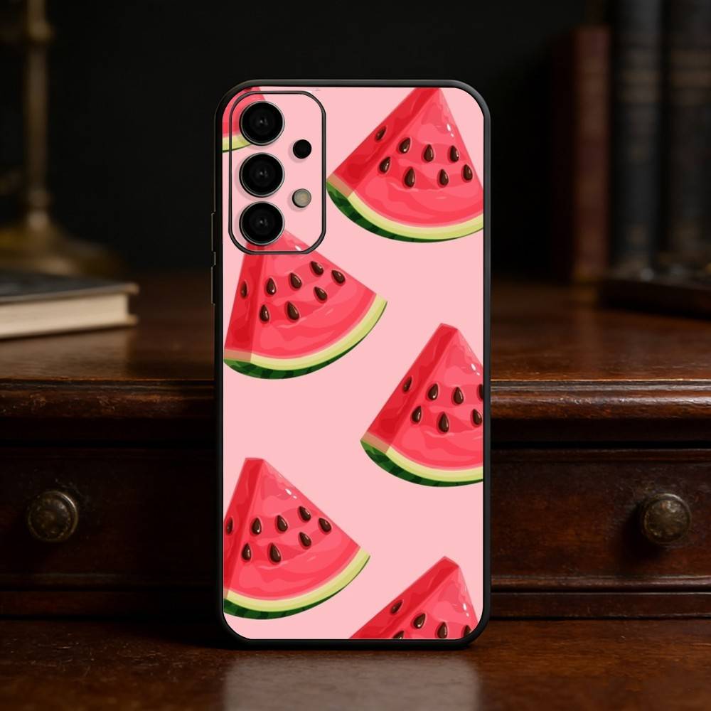 Watermelon Art Phone Case For Samsung S25,S24,S21,S22,S23,S30,Ultra,S20,Plus,Fe,Lite Black Shell