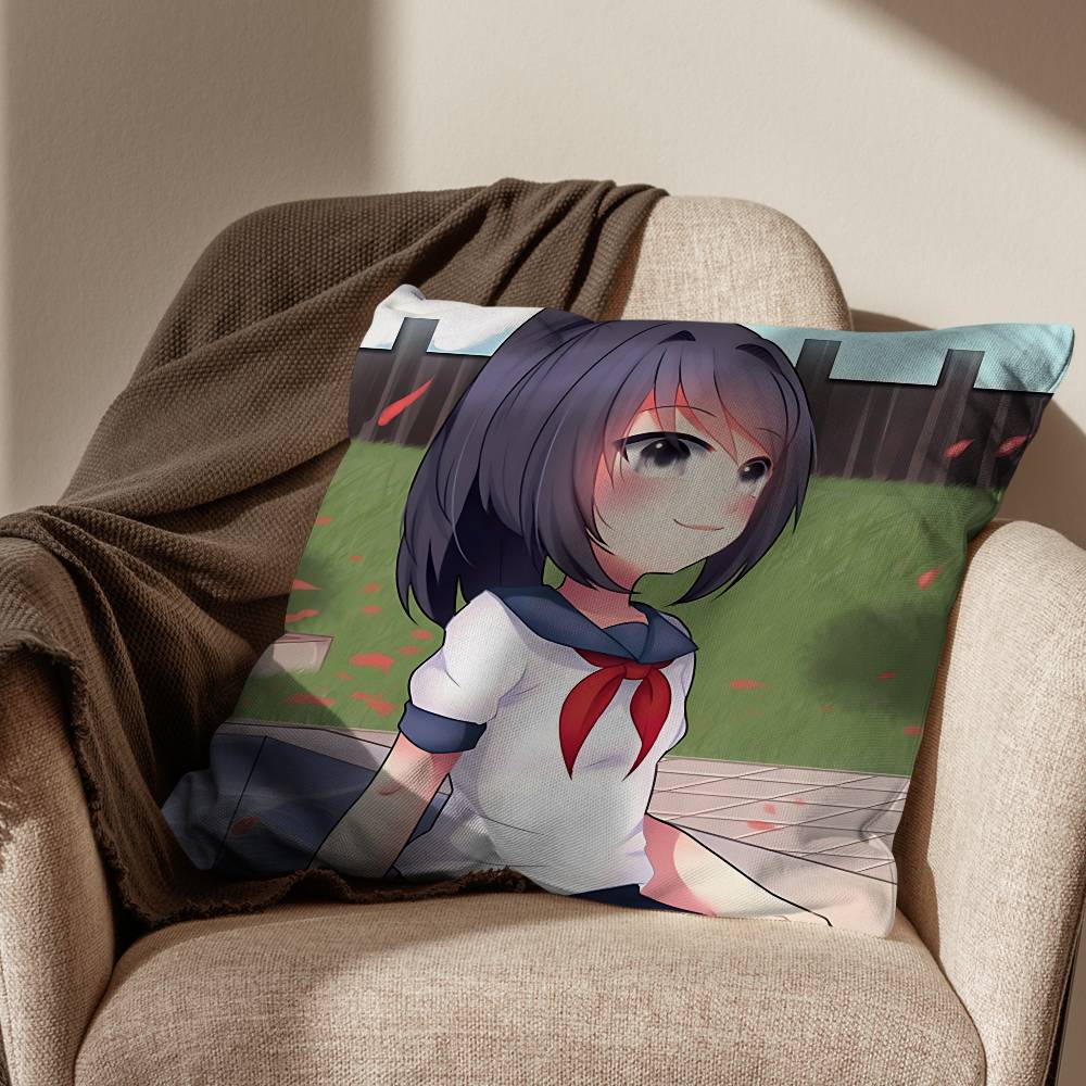 Yandere Simulator Ayano Aishi Print Throw Pillow Cover cm Square Cushion Case for Living Room Bedroom Decor