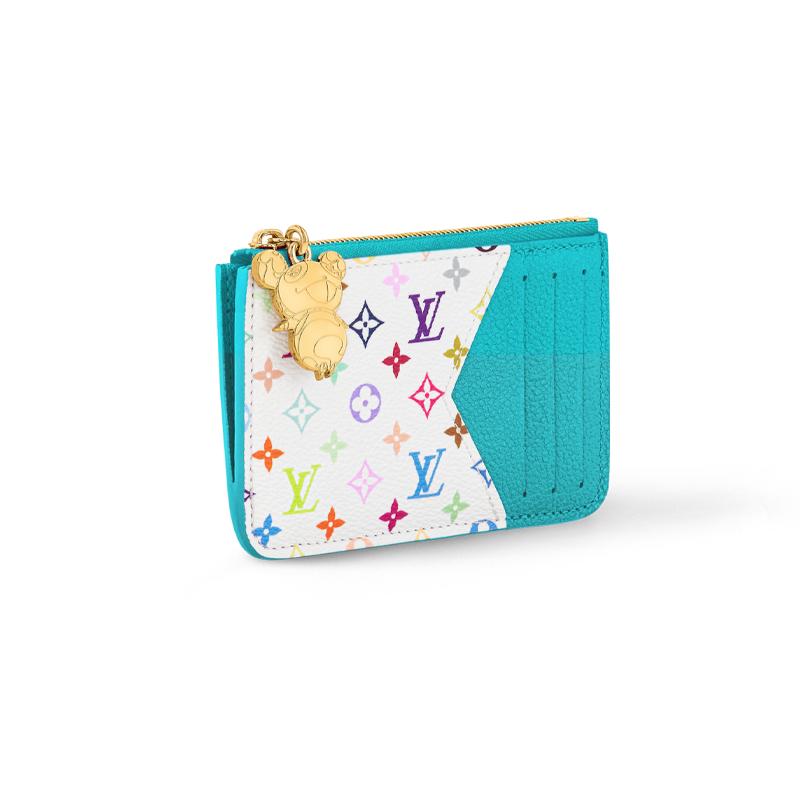 Louis Vuitton X Takashi Murakami Romy Letter Logo Zipper Wallet Women Wallet Blue White M14171
