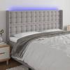 VidaXL LED Headboard Bedroom Furniture Double Bed Accessory Head of Bed Frame Interior Light Grey 3124496