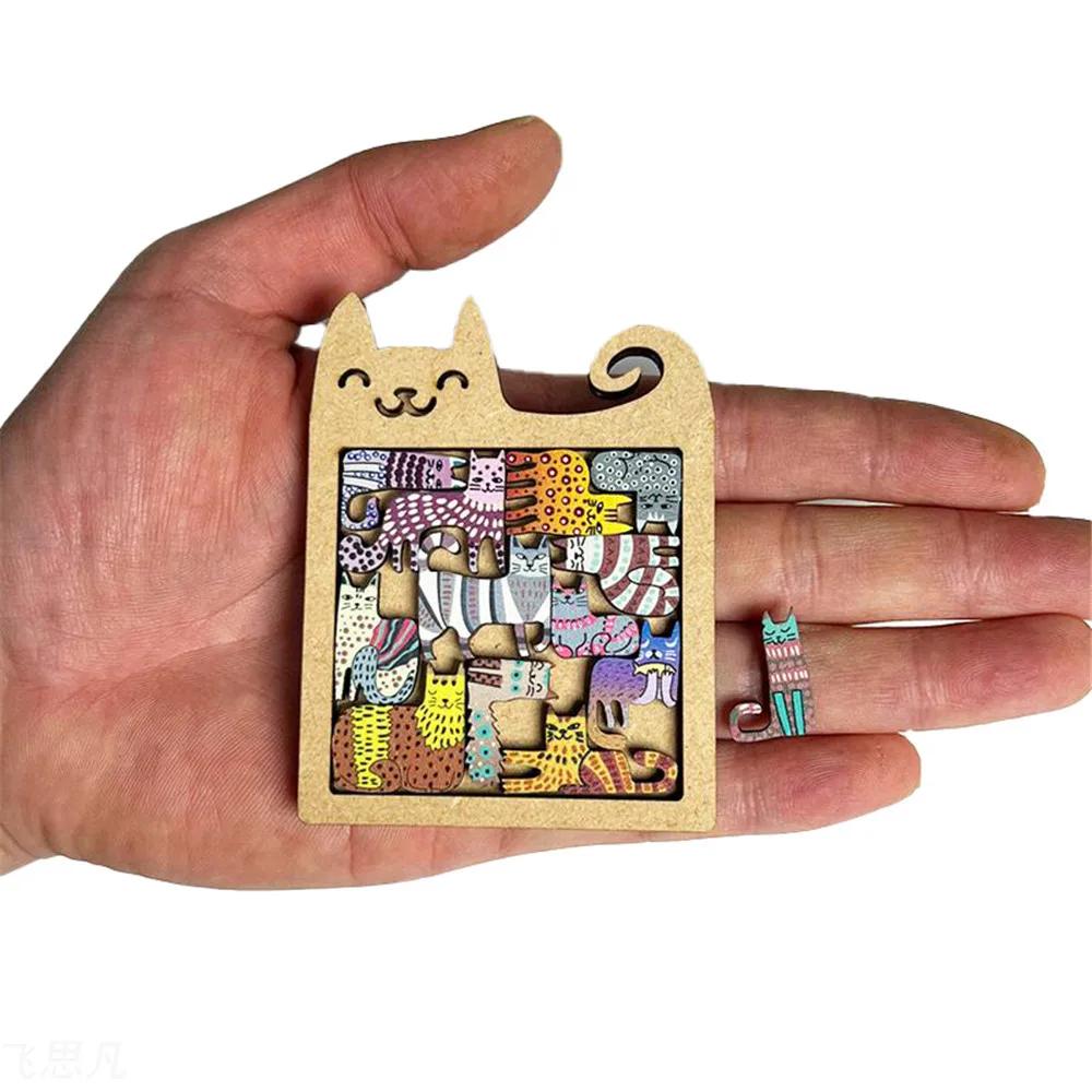 Wooden Cat Shaped Puzzle Toy Children'S Puzzle Early Education Thinking Training Fun And Difficult Children'S Birthday Gift