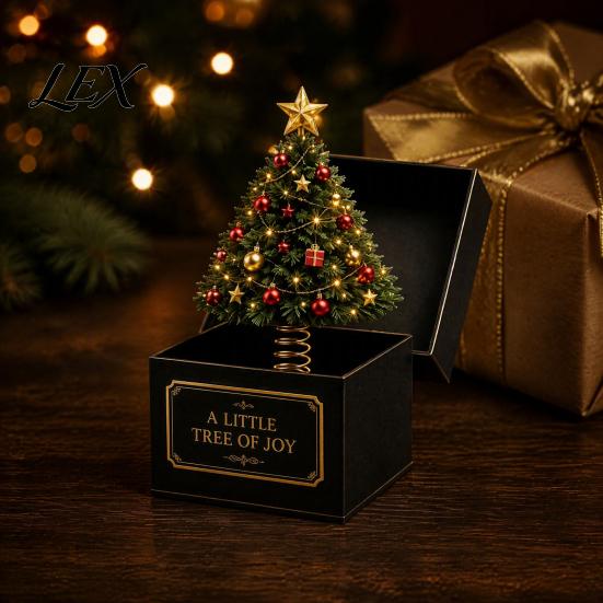 Festive Holiday Decorations Christmas Magic Gift Box, Spring-Loaded Pop-Up 3D Santa Small Presents Claus Snowman Angel Elk Trick Box for Xmas Parties,