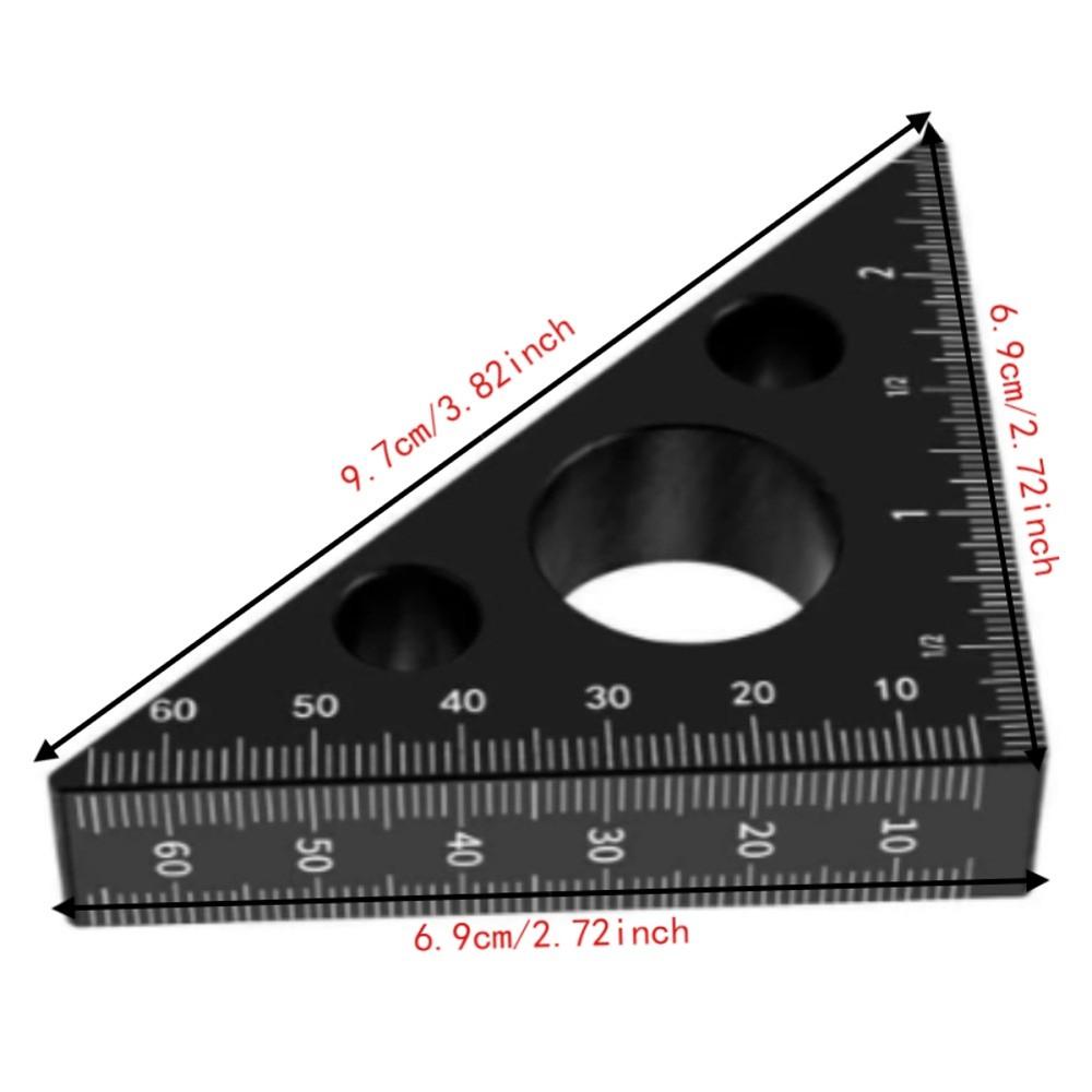 High Precision Measuring Tool Aluminum Alloy Layout Measuring Tool Triangle Ruler  For Woodworking