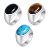 Jewelry Glaze Ring Vintage Oval Finger Ring Gothic Punk Rock Stone Eye Ring  Party Favors