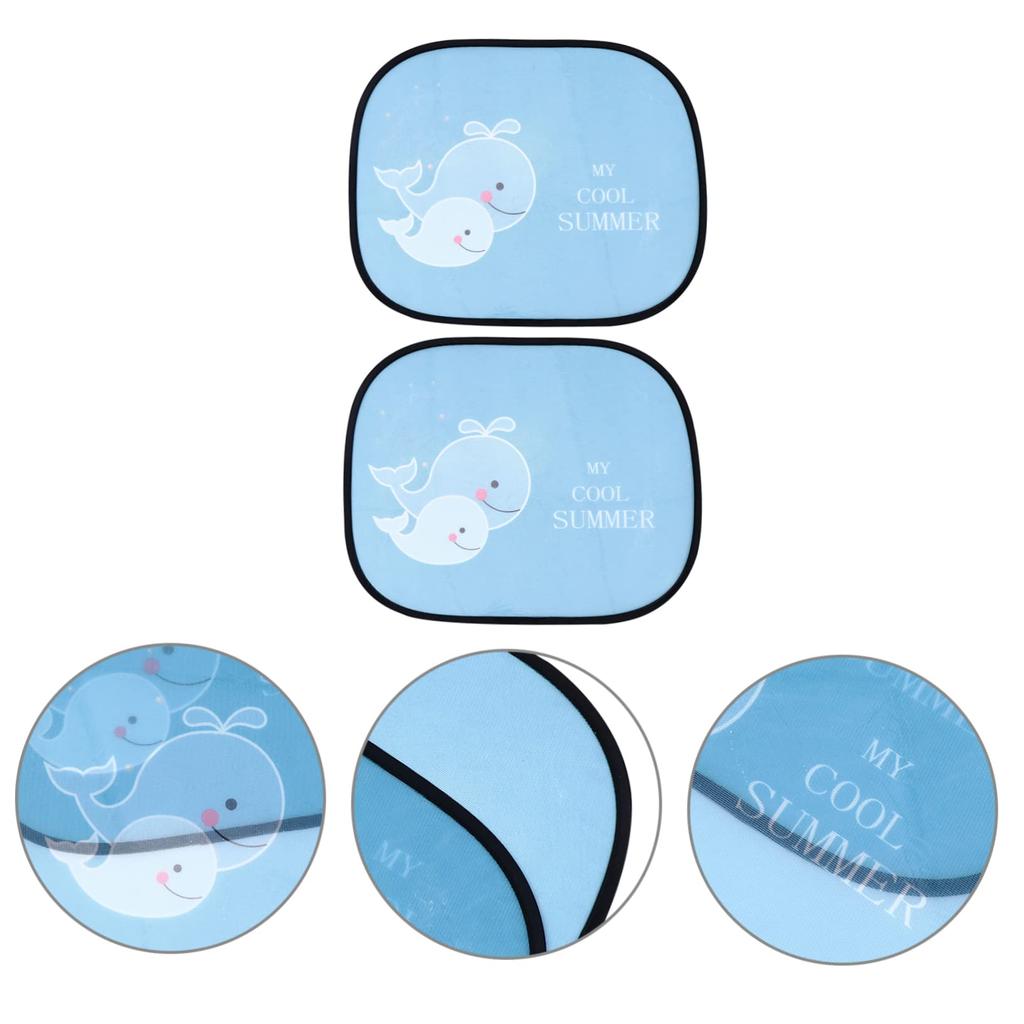 Vaguelly 2pcs Kids Car Sun Shade Cartoon Design Sun Shade Cut