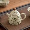 Bamboo Patterned Ceramic Teapot Single Pot Kung Fu Tea Set Teas Maker Filter Kettle Tea Kettle Teas Making Utensils Teaware Tool