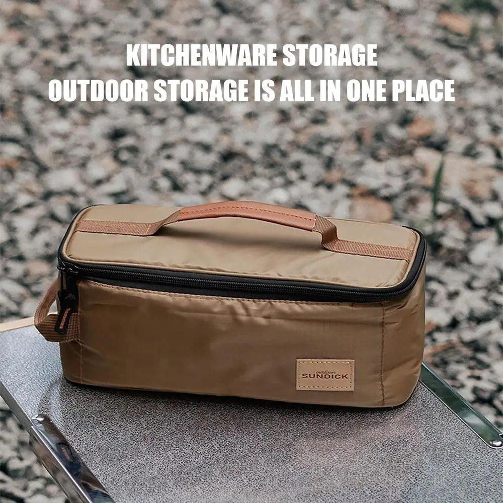 

Waterproof Fabric Tableware Classification Storage Bag Large Capacity Handheld Sorting Bag Outdoor зелений
