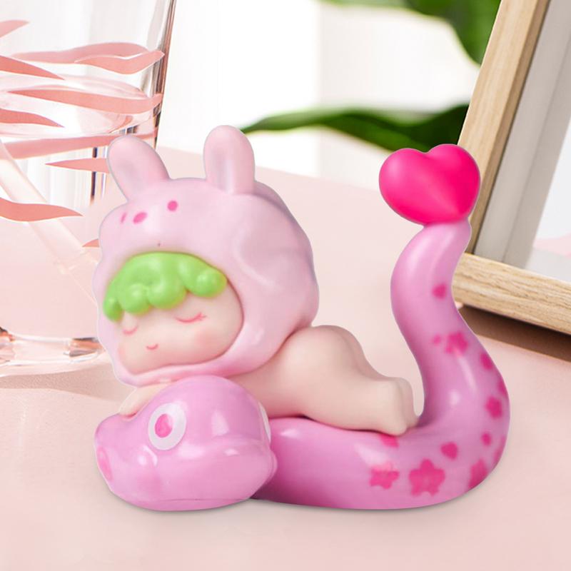 New Year Snake Figurine Year of The Snake Figures 2025 Miniature Animals Figurines Lucky Snake Miniature Snake Miniature