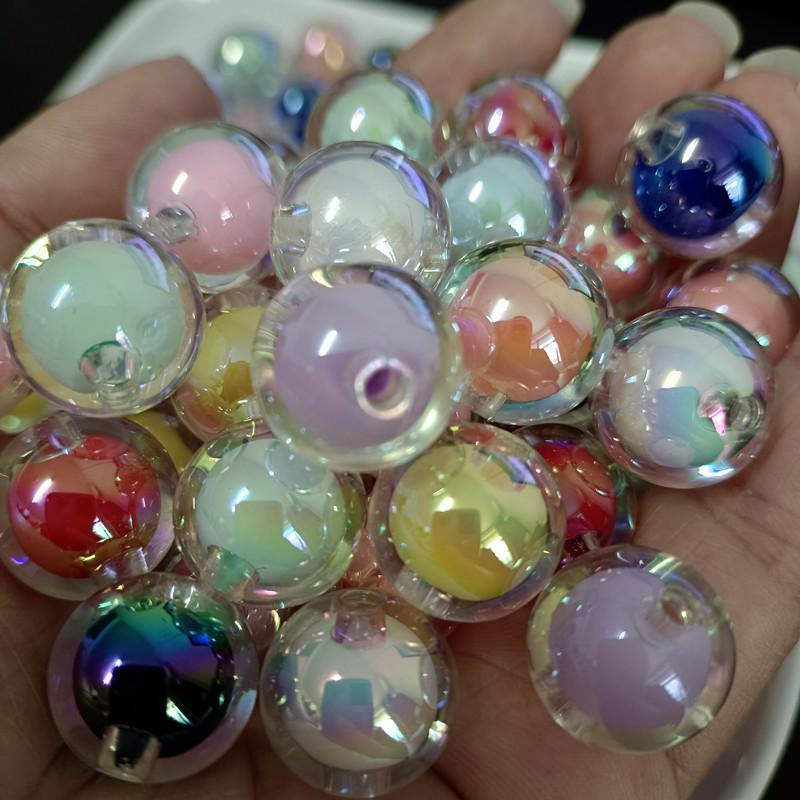 

CH92 16mm Sweet Candy Acrylic Transparent Hole Beads Beautiful Beads Cute Material Diy Bracelet Handmade Jewelry Accessories 16mm(10pcs)