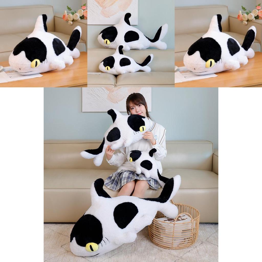 Adorable Cow Shark Plush Toy Perfect For Cuddling And Sleep With Soft Filling