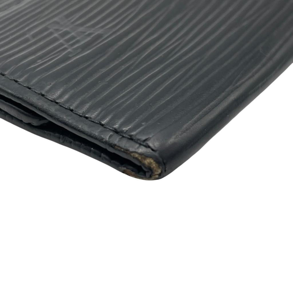 Used LOUIS VUITTONKey Holder  Black Leather Unisex