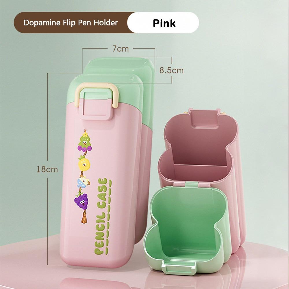 Cute Large Capacity Oblique Pen Holder Save Space Desktop Storage Pencil Case Cartoon Creative Pen Container for Students