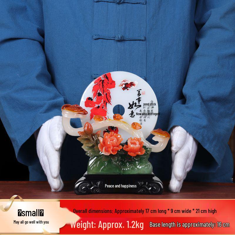 Ping An Kou Jade Stone Ornament for Wealth and New Home - Office and Living Room Decor