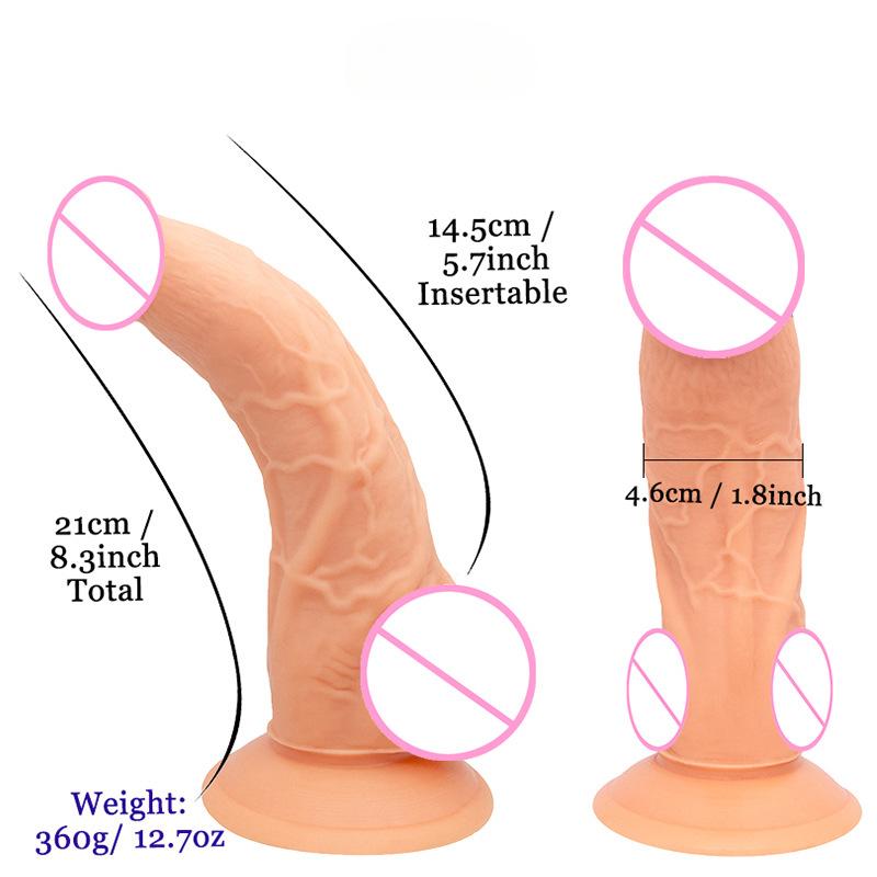 Upward Facing Dildo G-Spot Curved Dildo Wearable Suction Cup Pvc Simulation Dildo Rear Court Dildo