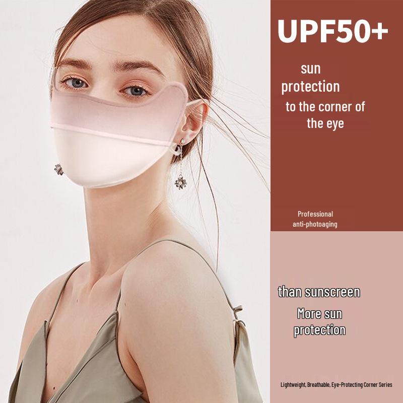 Blush Eye Corner 3D Sunscreen Mask: Breathable, UV-Protective Nylon Ice Silk for Summer Women