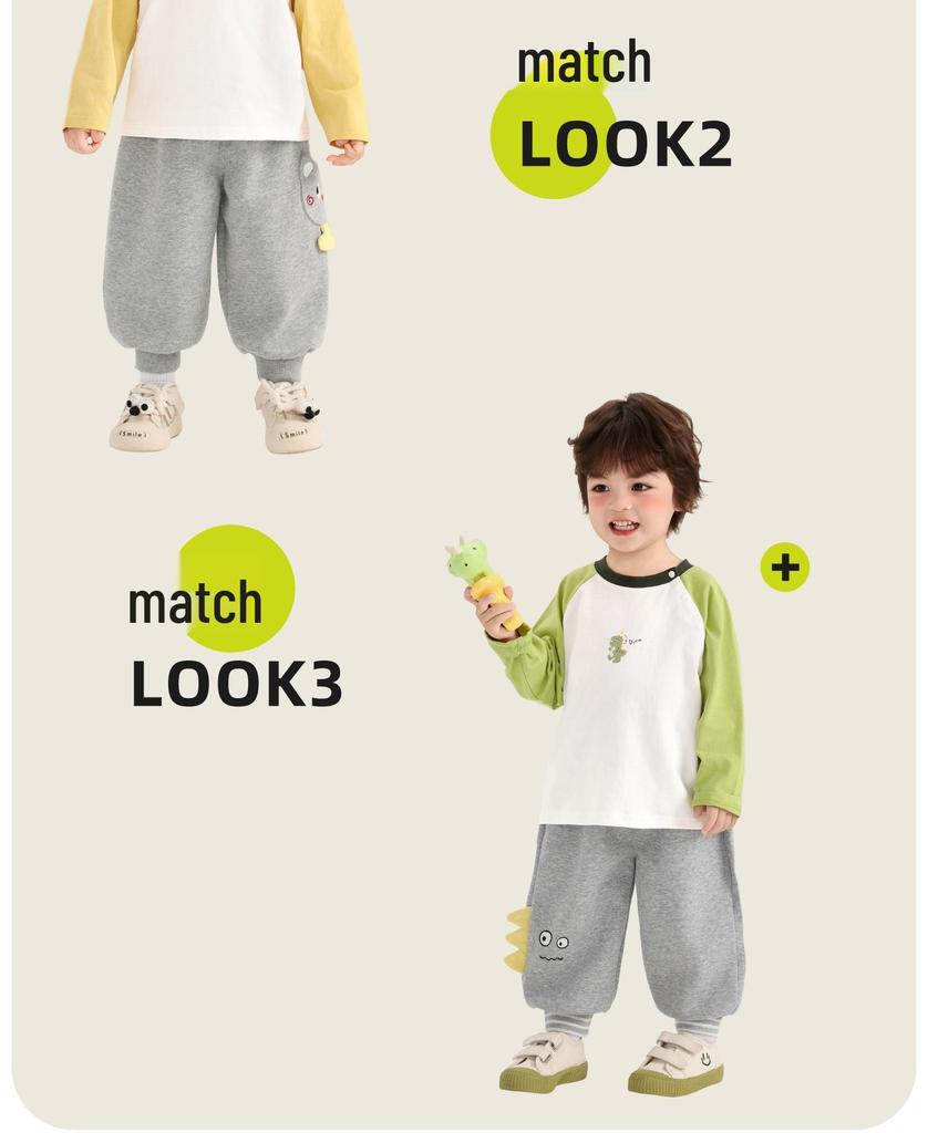 Kaka Panda Kids' Long-Sleeve T-Shirt for Boys & Girls - Trendy Spring/Autumn Top for Toddlers