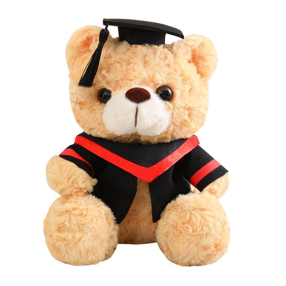 Small Sitting Bear Doll Graduation Gown Plush Dr. Bear Soft Graduation Gift  Students