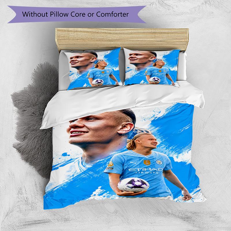 3pcs Haaland12 Design Cover Set - HD Printed Bedding with 1 Cover and 2 Pillowcases - Perfect for Home and Dorm Decor