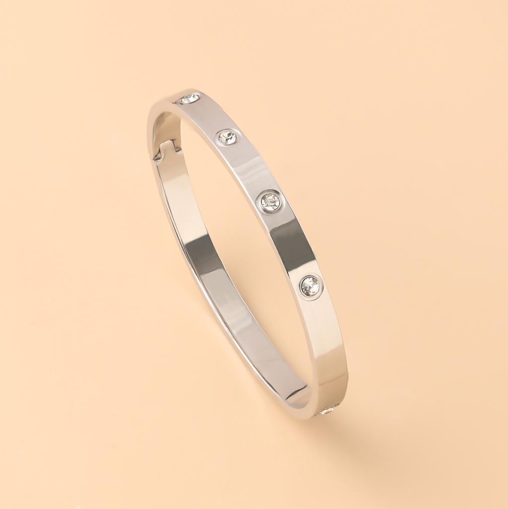 Gold Plating Lover Bracelets&Bangles for Women Rose Gold Color  Charming CZ Cuff Bracelet Luxury Jewellery Gifts AVE
