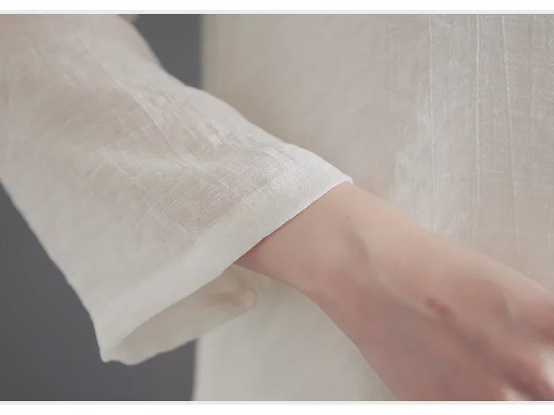 Elegantní zenový tanec dámské dvoudílné šaty v čínském stylu bílého čaje