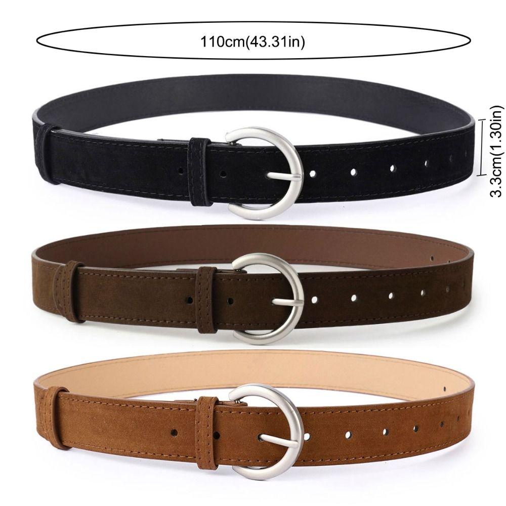 Fashion Pin Buckle Suede Leather Belt Luxury Design Versatile Women Waist Belt Frosted Waistband Coat Skirt Decoration