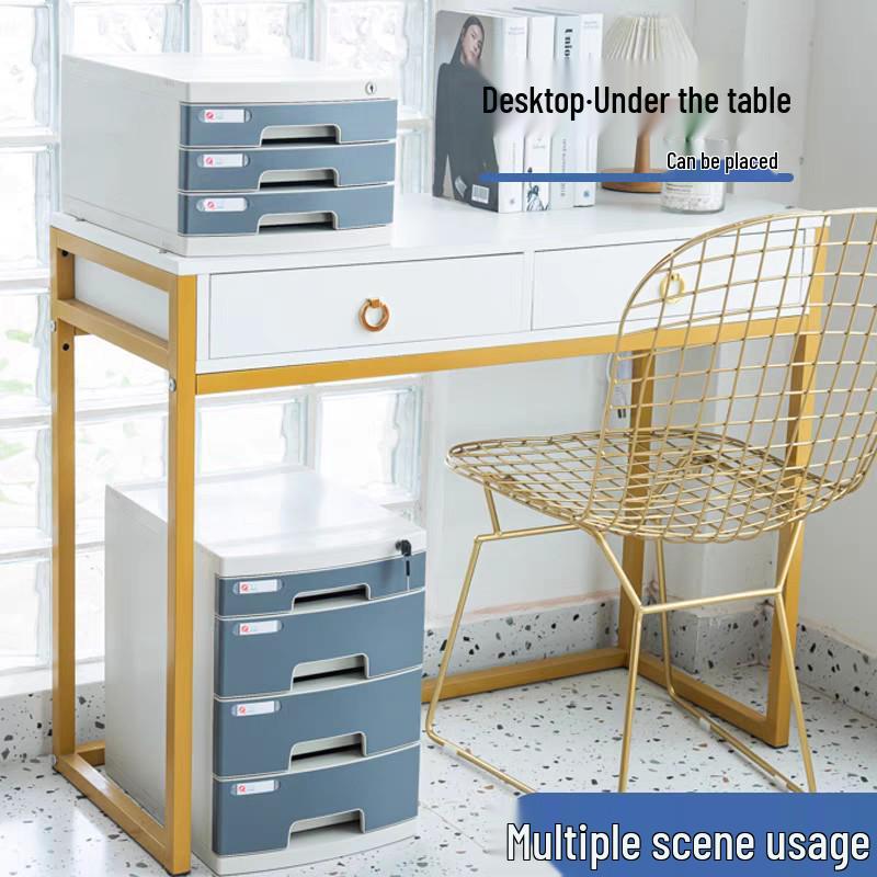 Abschließbarer mehrschichtiger A4-Desktop-Aktenschrank und Aufbewahrungsbox
