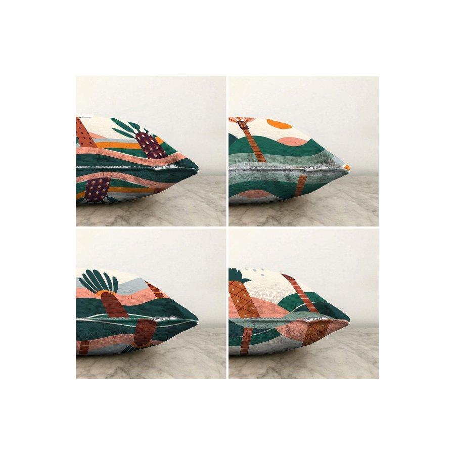 4 Pieces Double Sided Printed Cushion Cover Set