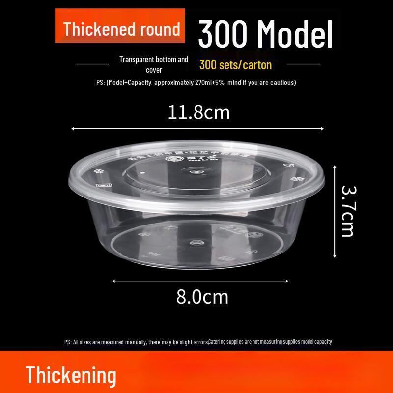 Disposable Round Transparent Plastic Takeaway Boxes