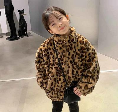 Girl's Fall and Winter Long-sleeved Thickened Warm Coat Plush High Neck Soft Tops