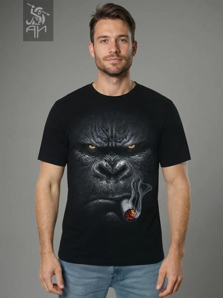 Luminous T-Shirt with Gorilla Print