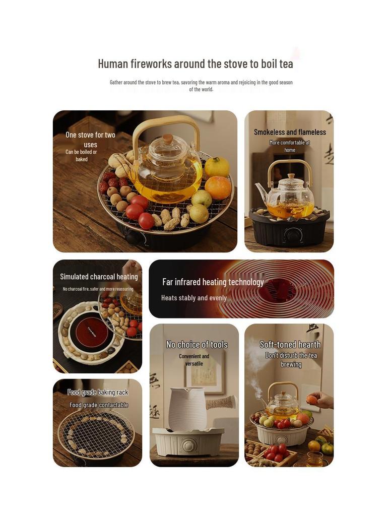 Electric Ceramic Indoor Stove Set with Glass Teapot - 2026 Edition
