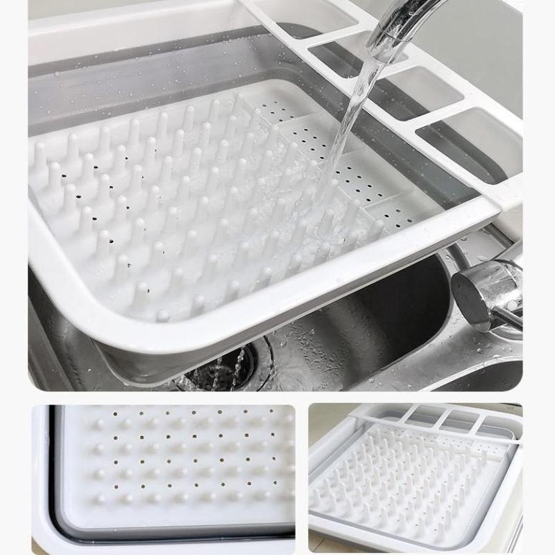 Collapsible Dish Drainer Space-Saving Dishes Drying Rack For Bowls Plates Dinnerware Kitchen Storage Organizer