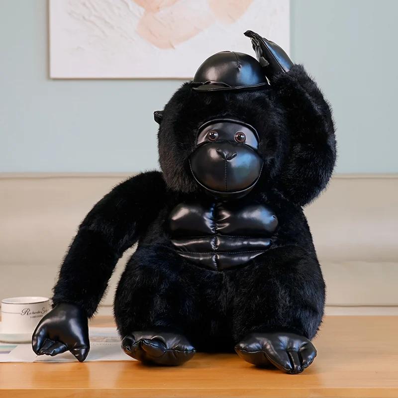 Fluffy Orangutan Gorilla Chimpanzee Plush Toy Stuffed Zoo Animal Plushie Peluche Black Monkey Doll Kids Companion Gift