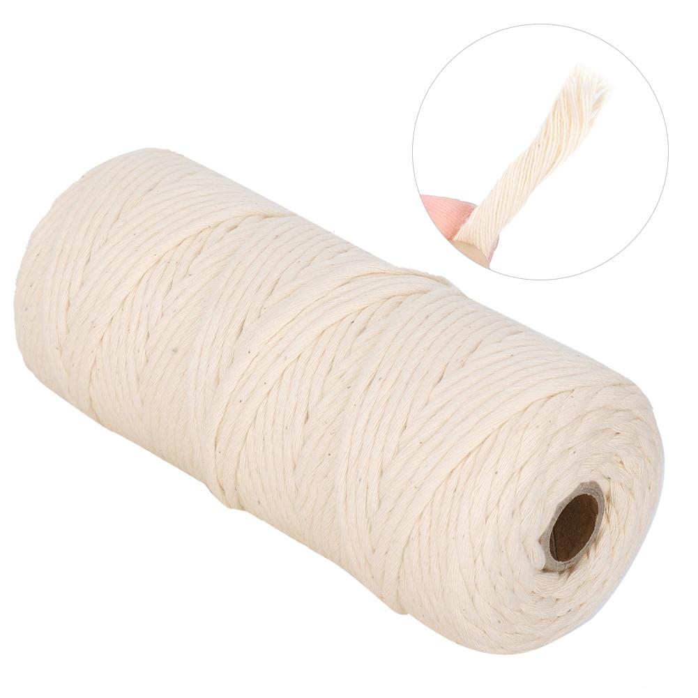 100m Cotton Rope 3mm Single Strand Cotton Macrame Yarn Cord for DIY Crafts Making