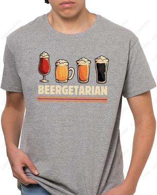 Beergetarian Funny Patterned Print Unisex Tshirt High Quality Cotton Comfortable Soft Tees Summer Fashion Casual Streetwear