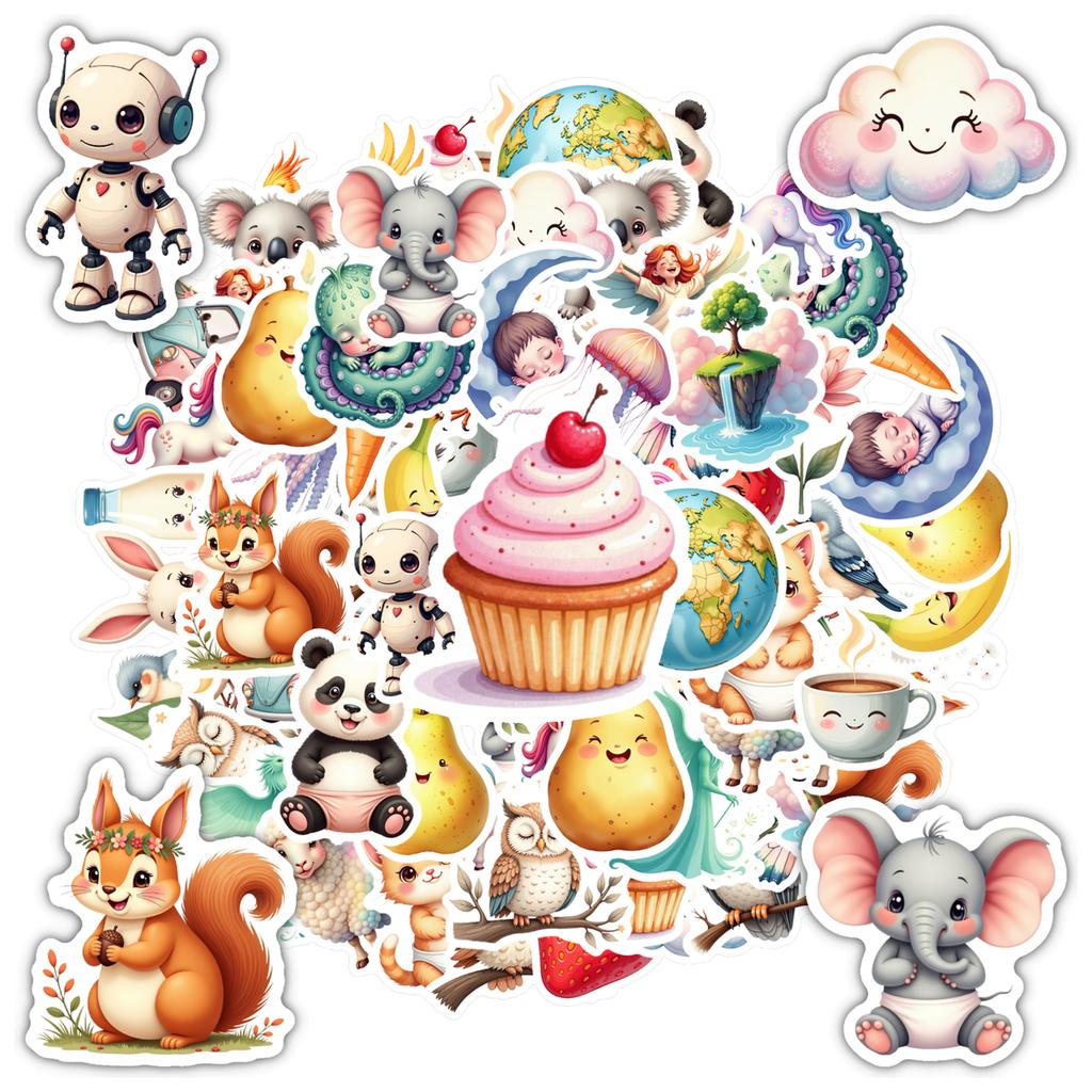 35-100pcs Fairy Tale Stickers Pvc Aesthetic Stationery Decorative Scrapbooking Luggage Laptop Cup Graffiti Decals Supplies