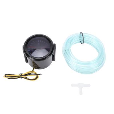 2 Inch Boost Meter Kit Smoked Lens 12V DC for Gas Cars Digital Analog Display Blue LED Backlight Pressure Meter with
