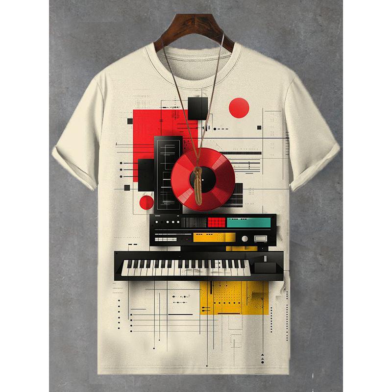 Sommer Mænds 3D Printet Rund Hals T-shirt