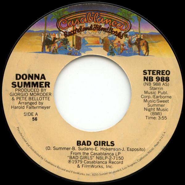 

7inch Record DONNA SUMMER - Bad Girls NB988 CASABLANCA 1979 US Soul/Funk Used