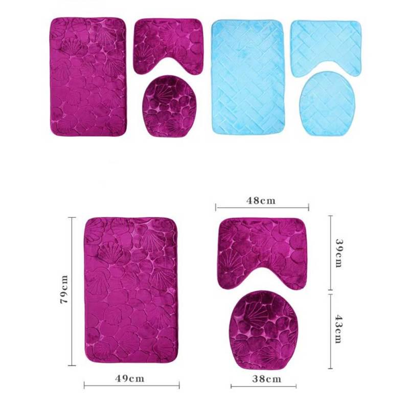 

3шт красивый набор ковриков для ванной комнаты, чехол для унитаза, U-образный ковер, квадратный ковер, домашнее украшение