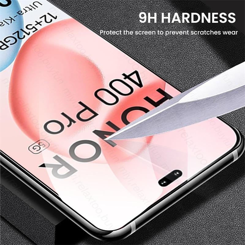 For Honor 400 Pro 5G Case 8 In 1 Tempered Glass Curved Screen Protector Honor400Pro Honor400 Pro Honar Honer 400Pro Camera Glass